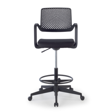 tabouret de bureau noir tabouret de bureau tissu accoudoirs fixes 3