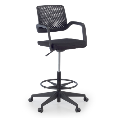tabouret de bureau noir tabouret de bureau tissu accoudoirs fixes 1