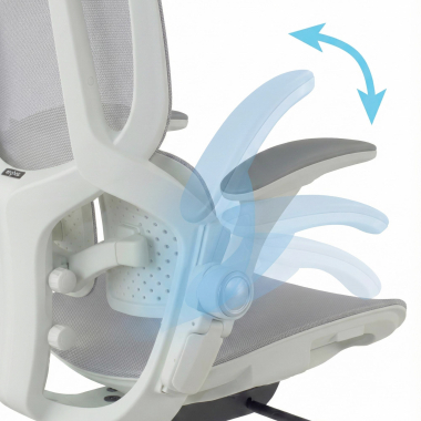 chaise ergonomique blanc gris erghos one avec appui tete maille accoudoirs reglables 3d double soutien lombaire appui tete 6