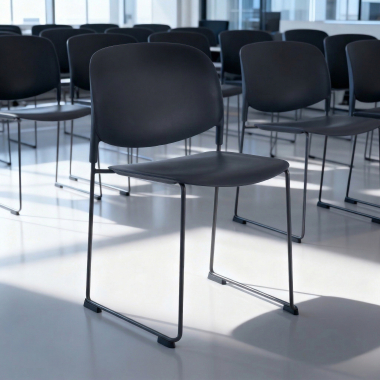 chaise de conference noir sans bras plastique sans accoudoirs 2