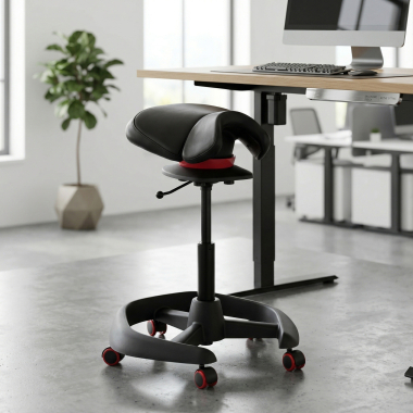 tabouret ergonomique noir irest simil cuir sans accoudoirs 2