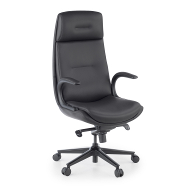 fauteuil de bureau noir kronberg simil cuir accoudoirs rembourres 1