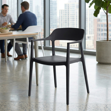 chaise de conference noir riga plastique sans accoudoirs 2