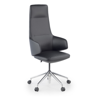 fauteuil de bureau noir kassel cuir authentique accoudoirs fixes 1