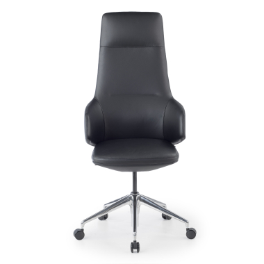 fauteuil de bureau noir kassel cuir authentique accoudoirs fixes 3