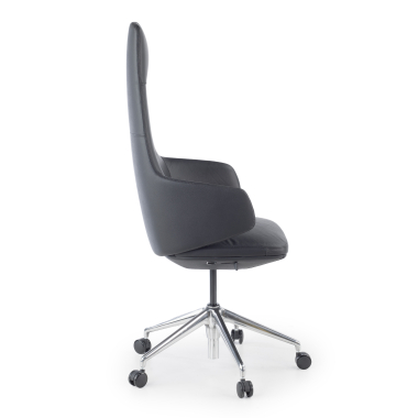 fauteuil de bureau noir kassel cuir authentique accoudoirs fixes 4