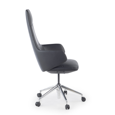 fauteuil de bureau noir kassel cuir authentique accoudoirs fixes 6
