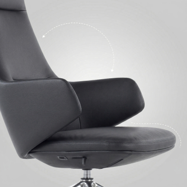 fauteuil de bureau noir kassel cuir authentique accoudoirs fixes 8