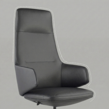 fauteuil de bureau noir kassel cuir authentique accoudoirs fixes 7