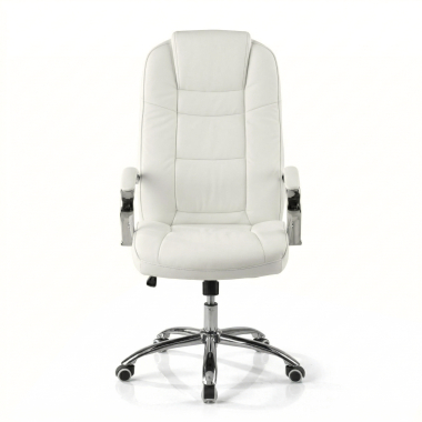 fauteuil de bureau blanc adana simil cuir accoudoirs rembourres 5