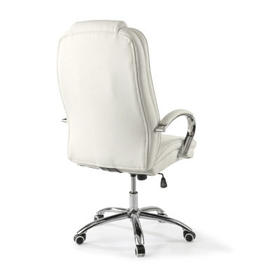 fauteuil de bureau blanc adana simil cuir accoudoirs rembourres 7