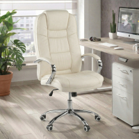 Fauteuil de bureau Adana, très résistant jusqu’à 130 kg, accoudoirs chromés