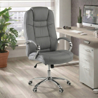 Fauteuil de bureau Adana, très résistant jusqu’à 130 kg, accoudoirs chromés