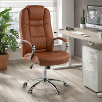 Fauteuil de bureau Adana, très résistant jusqu’à 130 kg, accoudoirs chromés