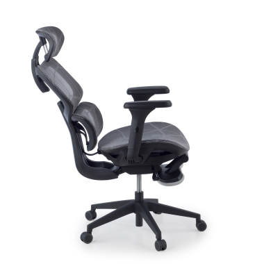 chaise ergonomique gris every maille accoudoirs reglables 3d appui tete repose pieds extensible 8
