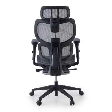 chaise ergonomique gris every maille accoudoirs reglables 3d appui tete repose pieds extensible 10