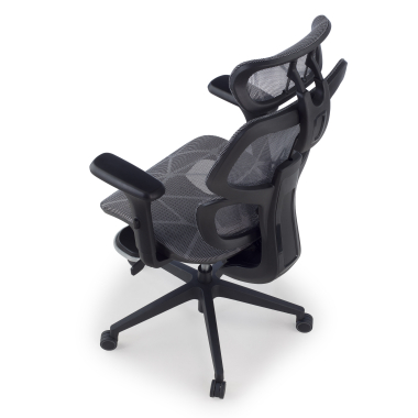 chaise ergonomique gris every maille accoudoirs reglables 3d appui tete repose pieds extensible 13