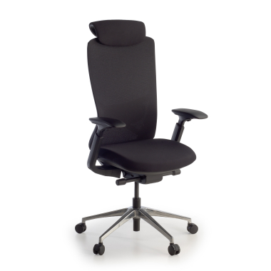 chaise ergonomique noir gemini tissu accoudoirs reglables 4d 1