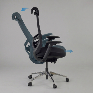chaise ergonomique noir gemini tissu accoudoirs reglables 4d 5