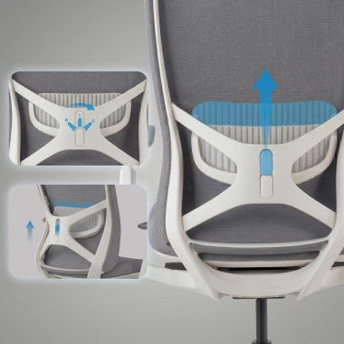 chaise ergonomique gris gemini tissu accoudoirs reglables 4d 6