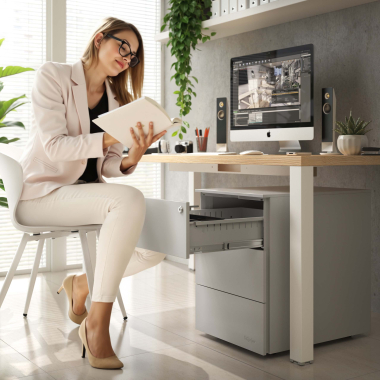 caisson de bureau aluminium 3 tiroirs metal 2