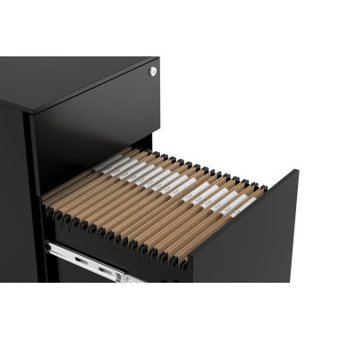 caisson de bureau noir 2 tiroirs tiroir a dossiers metal 5