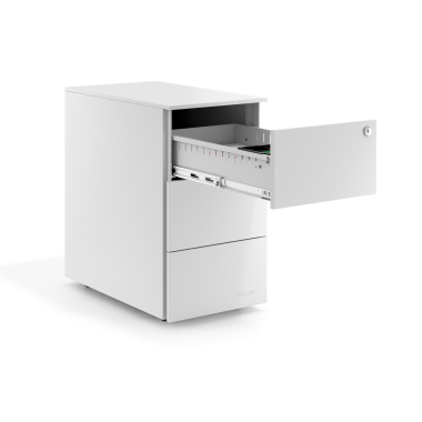 caisson de bureau blanc 3 tiroirs format etroit metal 4