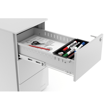 caisson de bureau blanc 3 tiroirs format etroit metal 5