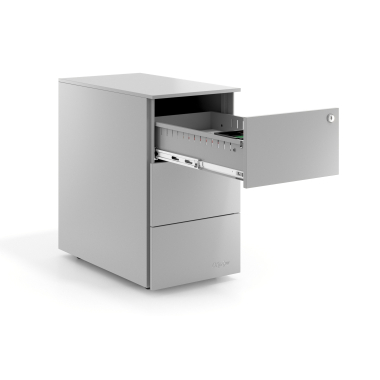 caisson de bureau aluminium 3 tiroirs format etroit metal 4