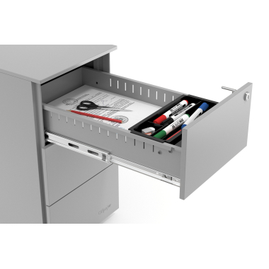 caisson de bureau aluminium 3 tiroirs format etroit metal 5