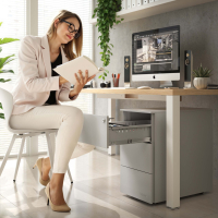 Caisson bureau étroit Xenon Slim, 3 tiroirs