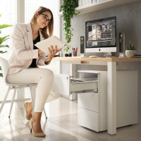 Caisson bureau étroit Xenon Slim, 3 tiroirs