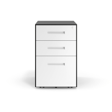 caisson de bureau blanc structure noire metal 3