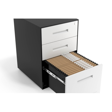 caisson de bureau blanc structure noire metal 5