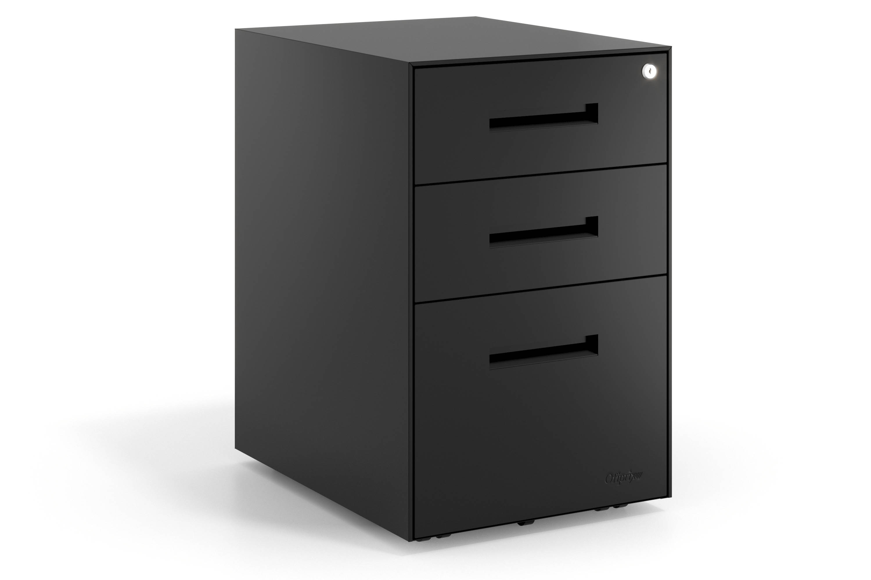 Caisson bureau Block 2 tiroirs + fichier structure noir façades métal