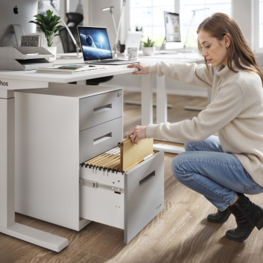 caisson de bureau aluminium structure blanche metal 2