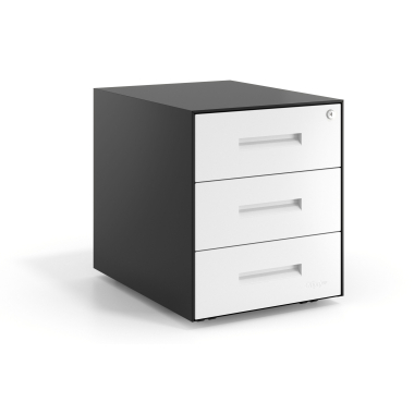 caisson de bureau blanc structure noire metal 1