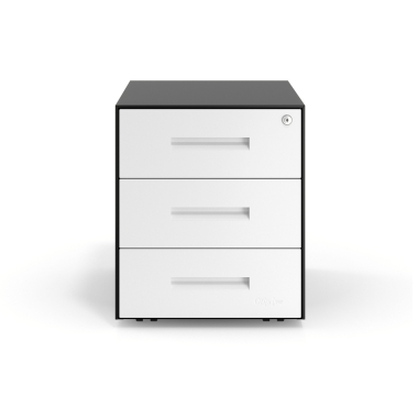 caisson de bureau blanc structure noire metal 3