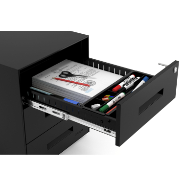 caisson de bureau noir structure noire metal 6