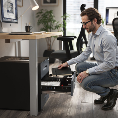 caisson de bureau anthracite structure noire metal 2