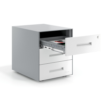 caisson de bureau blanc structure en aluminium metal 4