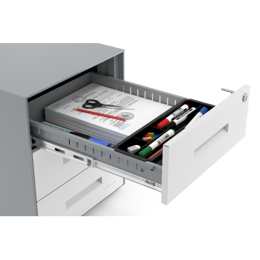 caisson de bureau blanc structure en aluminium metal 5