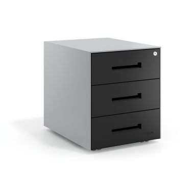 caisson de bureau noir structure en aluminium metal 1