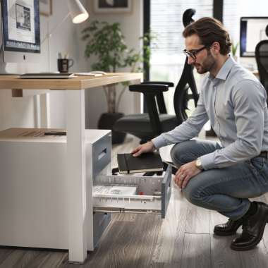 caisson de bureau anthracite structure blanche metal 2