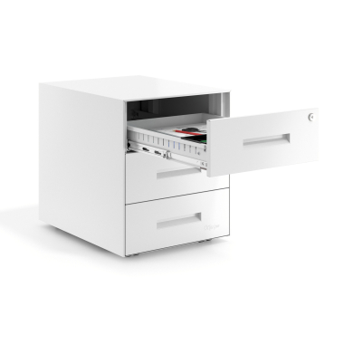 caisson de bureau blanc structure blanche metal 4
