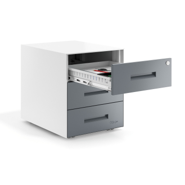 caisson de bureau anthracite structure blanche metal 4
