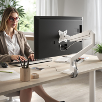 Support ecran PC erghos avec USB, aluminium, 1 moniteur