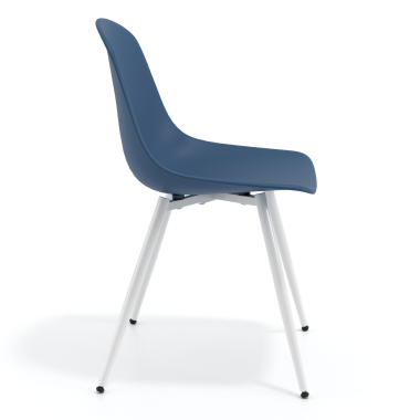 chaise de conference blanche bleu 4 pattes plastique sans accoudoirs 3