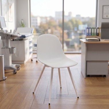 chaise de conference blanche blanc 4 pattes plastique sans accoudoirs 2