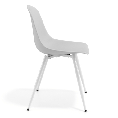 chaise de conference blanche gris clair 4 pattes plastique sans accoudoirs 3
